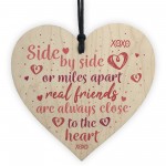 Real Friends Friendship Handmade Gift Wood Heart Keepsake Plaque