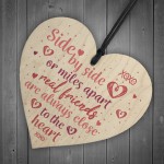 Real Friends Friendship Handmade Gift Wood Heart Keepsake Plaque