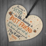 Sister Best FRIEND Gifts Wood Heart Christmas Friendship Gifts