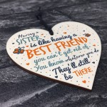 Sister Best FRIEND Gifts Wood Heart Christmas Friendship Gifts