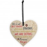 Thank You Sisters Friendship Plaques Wooden Heart Friend Gifts