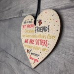 Thank You Sisters Friendship Plaques Wooden Heart Friend Gifts