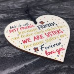 Thank You Sisters Friendship Plaques Wooden Heart Friend Gifts