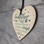 Thank You Godfather Wood Heart Godmother Godparent Gift