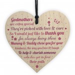 Thank You Godparents Heart Godmother Godfather Christening Card 