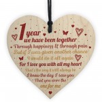 Anniversary 1st Wedding Engagement Wood Heart Plaque Gifts