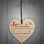 Anniversary 1st Wedding Engagement Wood Heart Plaque Gifts