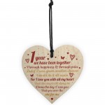 Anniversary 1st Wedding Engagement Wood Heart Plaque Gifts