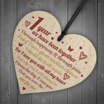 Anniversary 1st Wedding Engagement Wood Heart Plaque Gifts