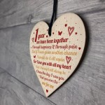 Anniversary 1st Wedding Engagement Wood Heart Plaque Gifts