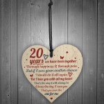 Anniversary 20th Wedding Engagement Wood Heart Plaque Gifts