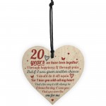 Anniversary 20th Wedding Engagement Wood Heart Plaque Gifts