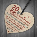 Anniversary 20th Wedding Engagement Wood Heart Plaque Gifts