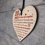 Anniversary 20th Wedding Engagement Wood Heart Plaque Gifts