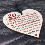 Anniversary 20th Wedding Engagement Wood Heart Plaque Gifts