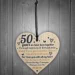 Anniversary 50th Wedding Engagement Wood Heart Plaque Gifts