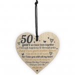 Anniversary 50th Wedding Engagement Wood Heart Plaque Gifts