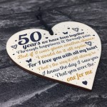 Anniversary 50th Wedding Engagement Wood Heart Plaque Gifts