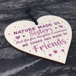 Sister Friends Gifts Wooden Heart Plaque Family Friendship Gift