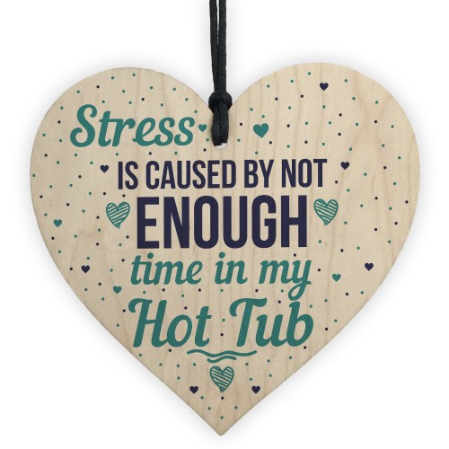 Funny Hot Tub Wooden Heart Plaque Sign Garden Chic Plaque Gifts