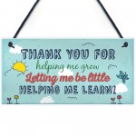 Nursery Teacher Preschool THANK YOU Gift Hanging Sign Plaque 