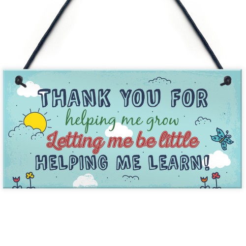 Nursery Teacher Preschool THANK YOU Gift Hanging Sign Plaque 