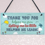 Nursery Teacher Preschool THANK YOU Gift Hanging Sign Plaque 