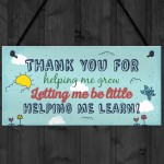 Nursery Teacher Preschool THANK YOU Gift Hanging Sign Plaque 