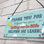 Nursery Teacher Preschool THANK YOU Gift Hanging Sign Plaque 