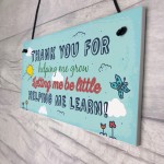 Nursery Teacher Preschool THANK YOU Gift Hanging Sign Plaque 