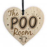 Bathroom Toilet Sign The Poo Room Funny Chic Hanging Door Plaque