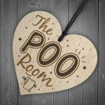 Bathroom Toilet Sign The Poo Room Funny Chic Hanging Door Plaque