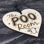 Bathroom Toilet Sign The Poo Room Funny Chic Hanging Door Plaque