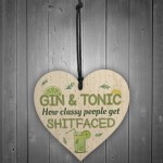 Handmade Wooden Heart Plaque Gift For Gin Lovers Funn Birthday