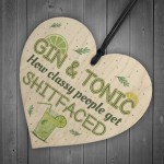 Handmade Wooden Heart Plaque Gift For Gin Lovers Funn Birthday