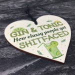 Handmade Wooden Heart Plaque Gift For Gin Lovers Funn Birthday