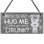 Novelty Bathroom Toilet Plaque Funny Home Decor Hanging Sign