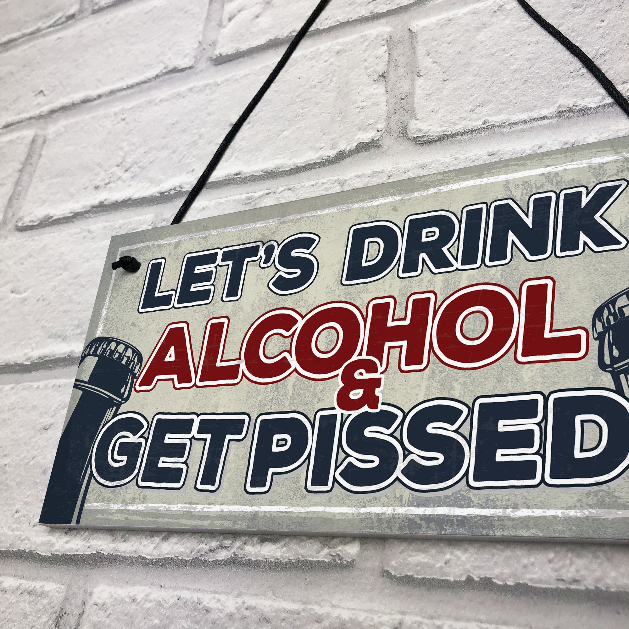 Funny Alcohol Sign Man Cave Home Bar Pub Hanging Plaque Vodka