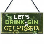 Funny Gin Sign Gift For Gin Lovers Alcohol Man Cave Bar Plaque 