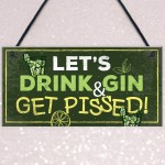 Funny Gin Sign Gift For Gin Lovers Alcohol Man Cave Bar Plaque 