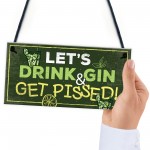 Funny Gin Sign Gift For Gin Lovers Alcohol Man Cave Bar Plaque 