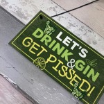 Funny Gin Sign Gift For Gin Lovers Alcohol Man Cave Bar Plaque 