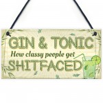 Gin & Tonic Gift For Gin Lovers Hanging Alcohol Kitchen Plaque