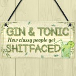 Gin & Tonic Gift For Gin Lovers Hanging Alcohol Kitchen Plaque