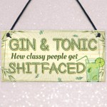 Gin & Tonic Gift For Gin Lovers Hanging Alcohol Kitchen Plaque