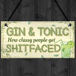 Gin & Tonic Gift For Gin Lovers Hanging Alcohol Kitchen Plaque