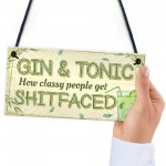 Gin & Tonic Gift For Gin Lovers Hanging Alcohol Kitchen Plaque