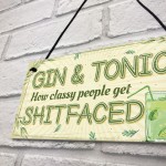 Gin & Tonic Gift For Gin Lovers Hanging Alcohol Kitchen Plaque