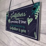 Godfather Godparent Gift Thank You Christening Gift Hanging Sign