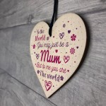 Mum Mummy Gift Quote Wooden Heart Sign Gift For Mum Birthday 